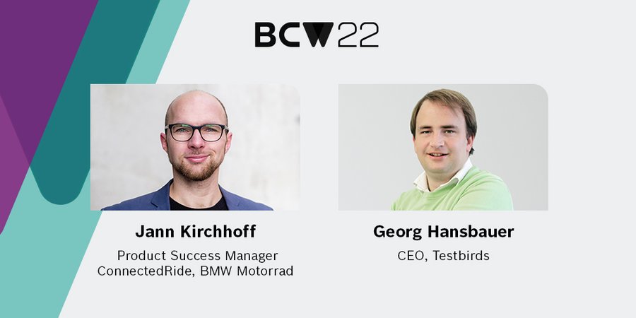 Joint presentation at BCW in Berlin - Jann Kirchhoff (BMW Motorrad) and Georg Hansbauer (Testbirds)