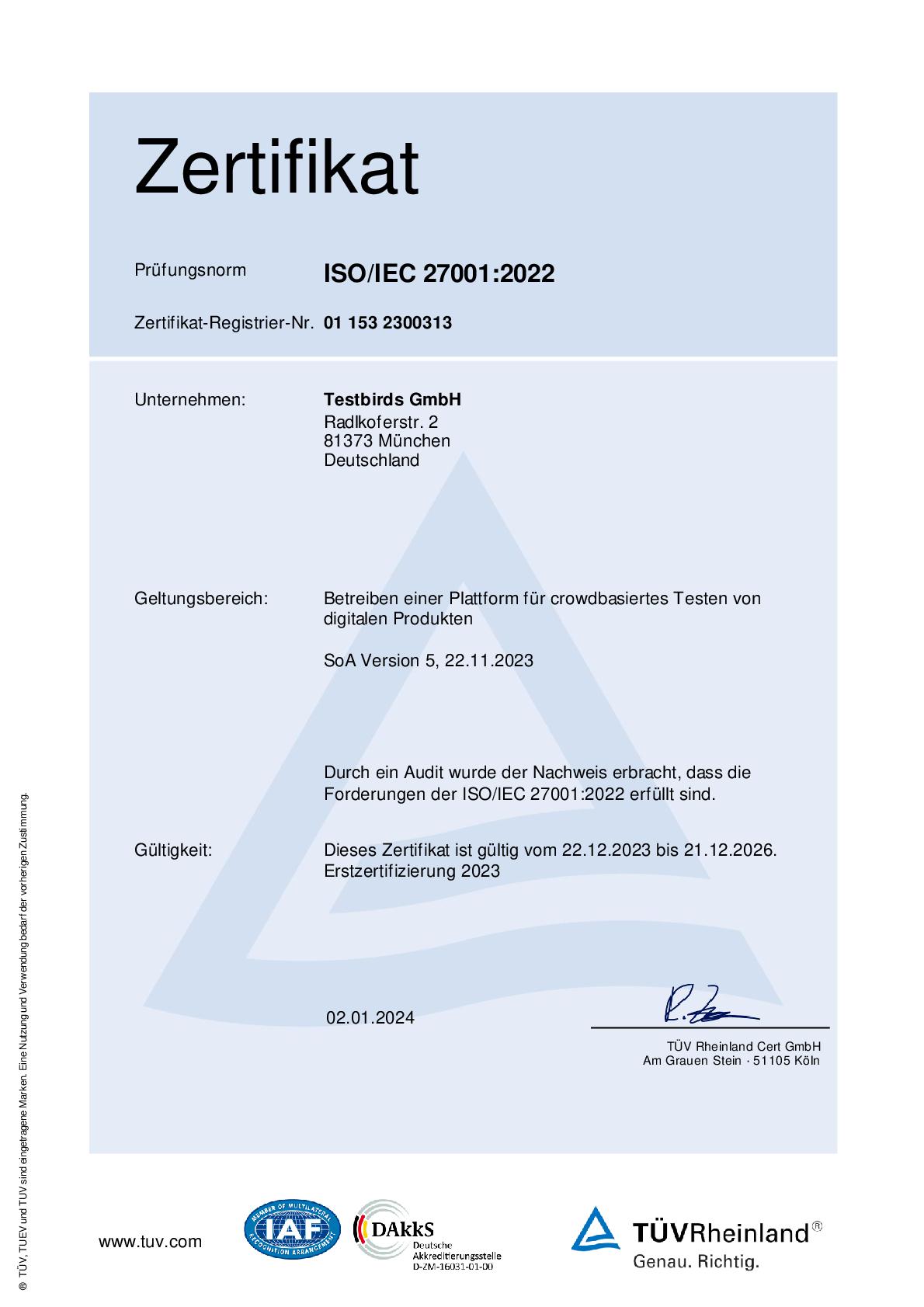 ISMS ISO27001-2022 Certification_DE
